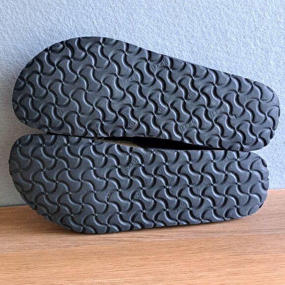 Birkenstock Papillio Daytona Womens 42 11 Narrow Black Gold Cross Strap Sandal - Picture 7 of 11